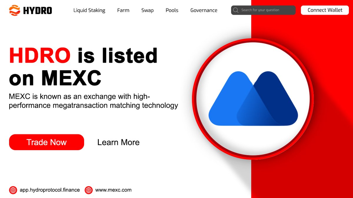 $HDRO Is Now Live On MEXC🔥

MEXC is known as an echange with high-performance megatransaction matching technology

🎯Trade Now:
mexc.com/exchange/HDRO_…

@Hydro_fi | $INJ | #Injective | #cryptocurrency | #Trading