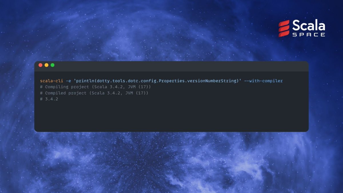 #ScalaCLI v1.3.2 is out! 🚀
We've added support for Scala 3.4.2 👇(1/3)