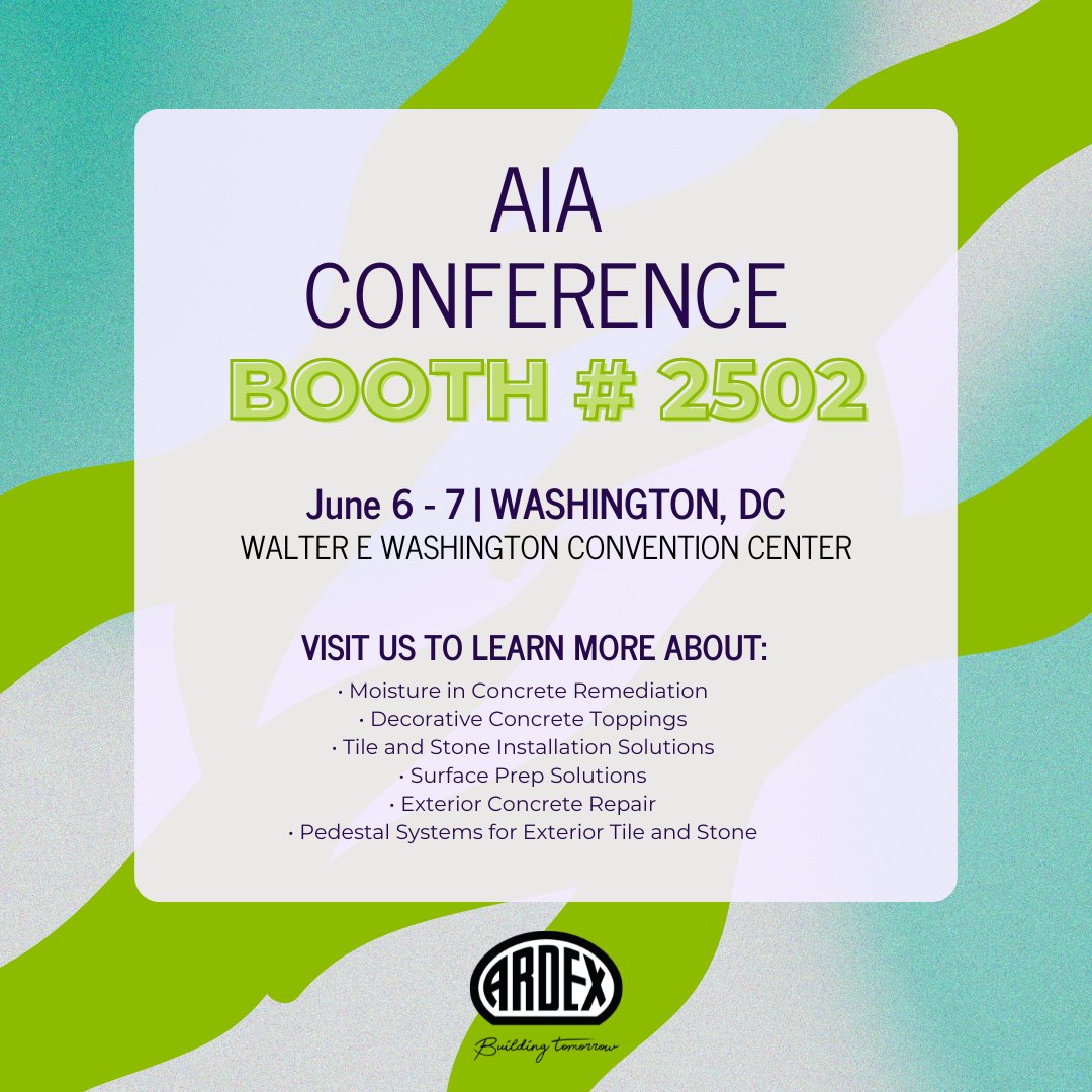 Stop by our booth next week at the 2024 AIA Conference!

Learn more about AIA here: brnw.ch/21wKjrT

#AIA2024 #ArdexAmericas #ArchitectureDC #DesignConference