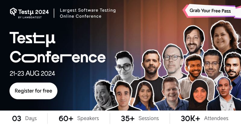 Portfolio company @lambdatesting's- TestMu, The biggest free online #softwaretesting conference is back from August 21-23, 2024!  You can grab your free pass here:  shorturl.at/4Nj1U  #TestMu #SoftwareDevelopmentPortfolio