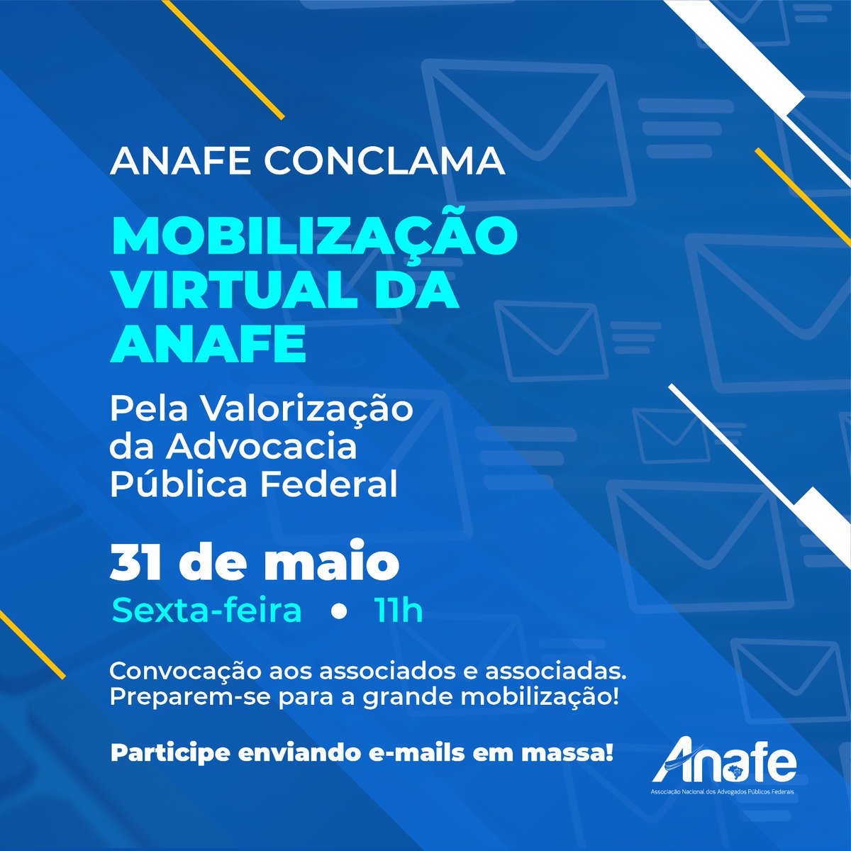➡️ Encaminhe para os seguintes e-mails: 
gabinete.ministro@agu.gov.br
listaprocbcb@agu.gov.br
PGFN-procuradores@pgfn.gov.br
🔗 Listas temáticas da PGF, PGU e CGU

✉ Texto a ser enviado:
anafe.org.br/conteudo-de-e-…