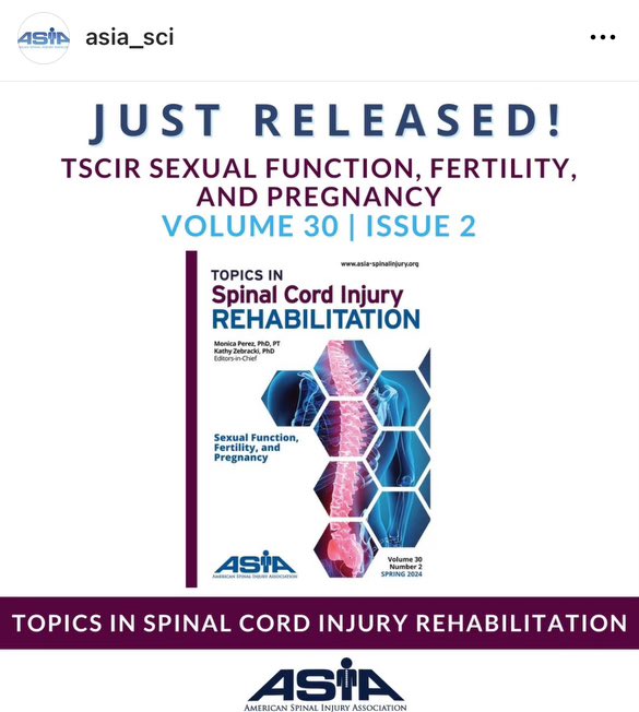 Hot off the press!! Check out our special issue on sexual function, fertility and pregnancy after SCI <a href="/tscir_sci/">TSCIR</a> meridian.allenpress.com/tscir/issue/30…
