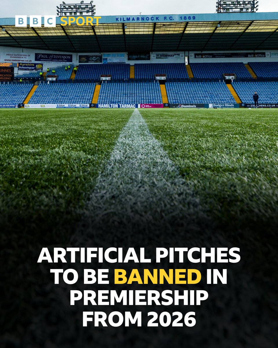 Scottish Premiership clubs have voted to ban artificial pitches in the top flight from the beginning of season 2026-27.

#BBCFootball
