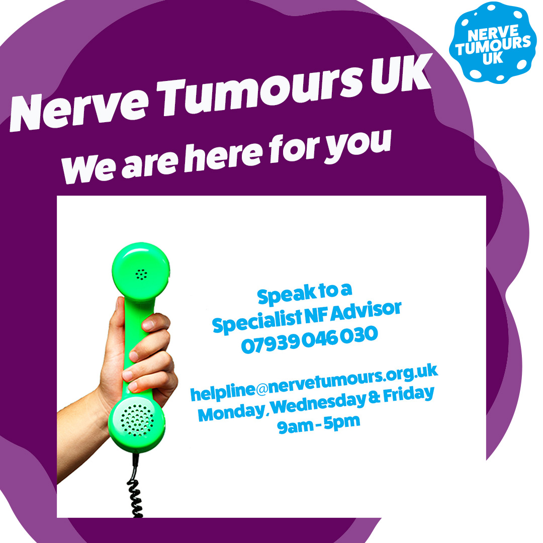NervetumoursUK's tweet photo. Our Specialist #NF Support Network will help you understand #NF1, #NF2 &amp; #SWN &amp; ensure you have access to the help you require. Call our Helpline 07939 046030 https://t.co/IkKEGreuSw
9am-5pm Monday, Wednesday &amp; Friday
#WorldNFAwareness #ShineALightOnNF #MakeNFVisible #NFSupport https://t.co/Tq24NyAZJl