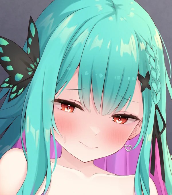 制服るお顔だけ。全体図と差分は支援サイト限定公開なのでよかったら見てみてください～ 
