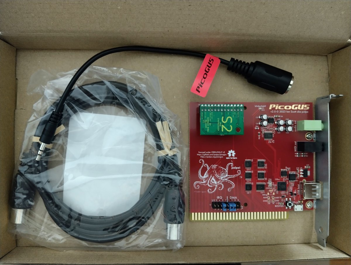 PicoGUS is in the house! If you're serious about retro dos gaming, this is probably the best and most capable soundcard to get. #retrocomputing #hardware #oshw #opensource #msdos #raspberrypi