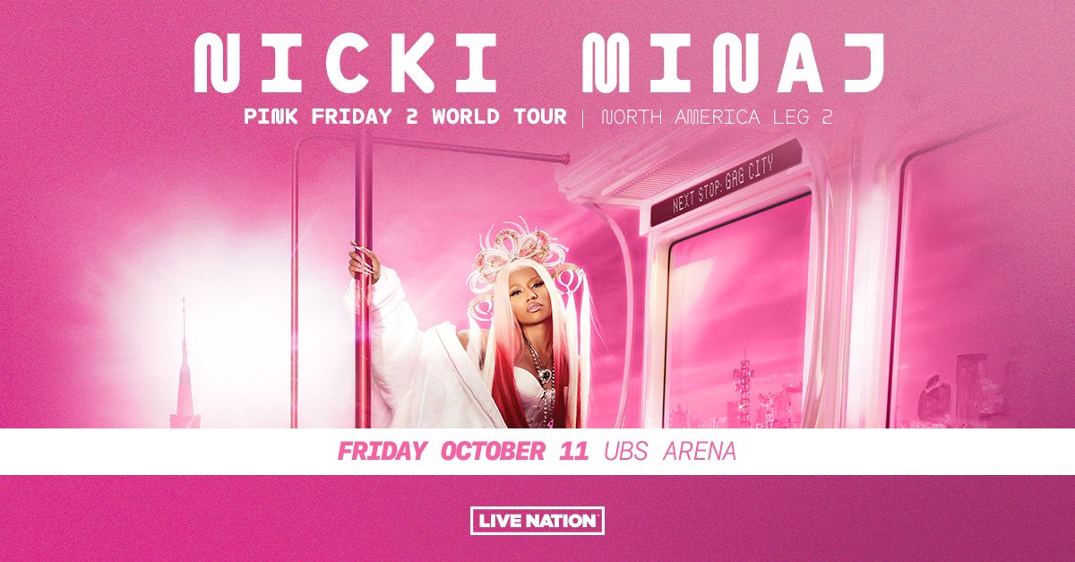 The record-breaking North America run ends at home in Queens. Tickets on sale now for @NICKIMINAJ  🎀🦄 🔗 go.ubsarena.com/3wYf6j9