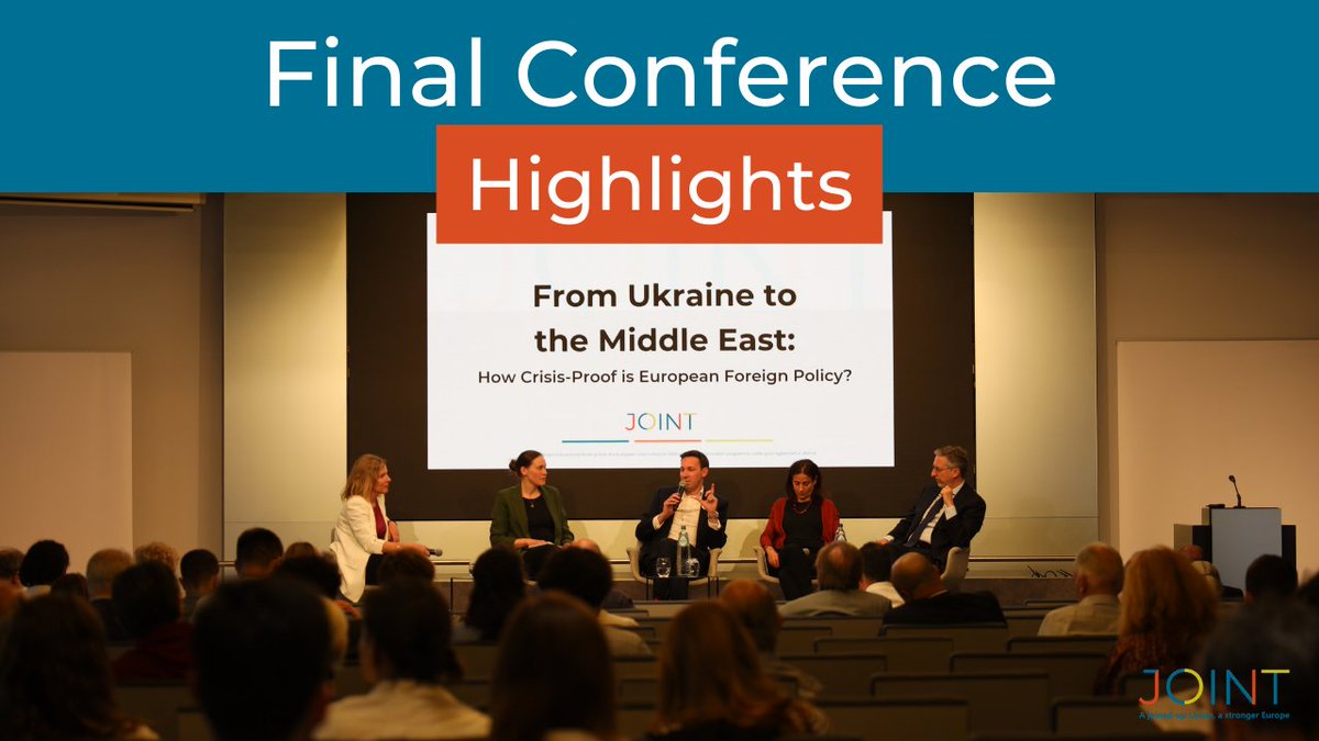 JOINT (@joint_project) on Twitter photo 🔙 Watch key moments from the JOINT project's Final Conference Public Event "How Crisis-Proof is European Foreign Policy?" featuring <a href="/Ric_Alcaro/">Riccardo Alcaro</a>, <a href="/NathalieTocci/">Nathalie Tocci</a> <a href="/HenryJFoy/">Henry Foy</a> <a href="/LisaMusiol/">Lisa Musiol</a> & Alexandros Yannis <a href="/eu_eeas/">European External Action Service - EEAS 🇪🇺</a>, and moderated by <a href="/kristinakausch/">Kristina Kausch</a>!
👉 youtu.be/C4O_SREP7bg?si… 🔙 Watch key moments from the JOINT project's Final Conference Public Event "How Crisis-Proof is European Foreign Policy?" featuring <a href="/Ric_Alcaro/">Riccardo Alcaro</a>, <a href="/NathalieTocci/">Nathalie Tocci</a> <a href="/HenryJFoy/">Henry Foy</a> <a href="/LisaMusiol/">Lisa Musiol</a> & Alexandros Yannis <a href="/eu_eeas/">European External Action Service - EEAS 🇪🇺</a>, and moderated by <a href="/kristinakausch/">Kristina Kausch</a>!
👉 youtu.be/C4O_SREP7bg?si…