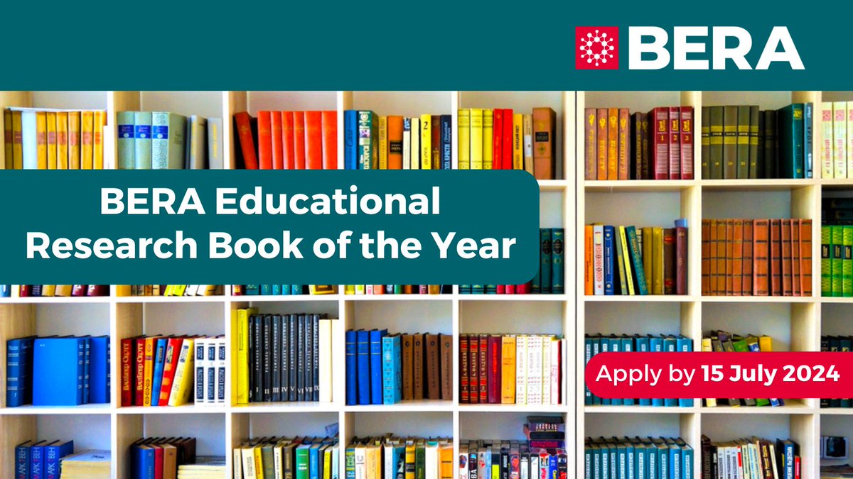 APPLY: BERA Educational Research Book of the Year Award 📚 This award celebrates the publication of educational research and is awarded to a scholarly book on education deemed to be high quality, engaging and innovative. Find out more and apply: bera.ac.uk/award/bera-edu…