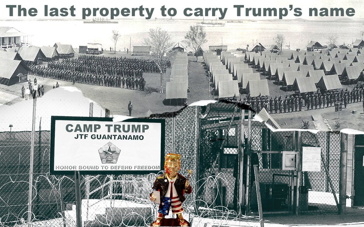 841920Meema6's tweet photo. A simple solution:
Since #ConvictedFelonTrump loves having his name on everything
Change the name "Guantanamo" to #CampTrump & send all his #TeamOfGOPFelons there
Plenty of room for all the rest to follow
& since they love their #J6Traitors too?
They can come too
#TrumpForPrison https://t.co/mu75jCVBd7