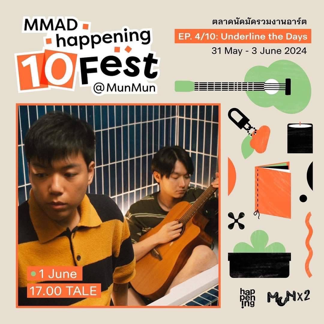thatistale's tweet photo. #MMADhappening10Fest EP.4/10: Underline the Days✍🏼✨
#ตลาดนัดมัดรวมงานอาร์ต

วันเสาร์ที่  1 มิถุนายน 2567
เวลา : 17.00-18.00 น.  
📍ซีคอนสแควร์ ศรีนครินทร์ ชั้น1

#thisisTALE
#TALE https://t.co/xzCVKLx2Bd