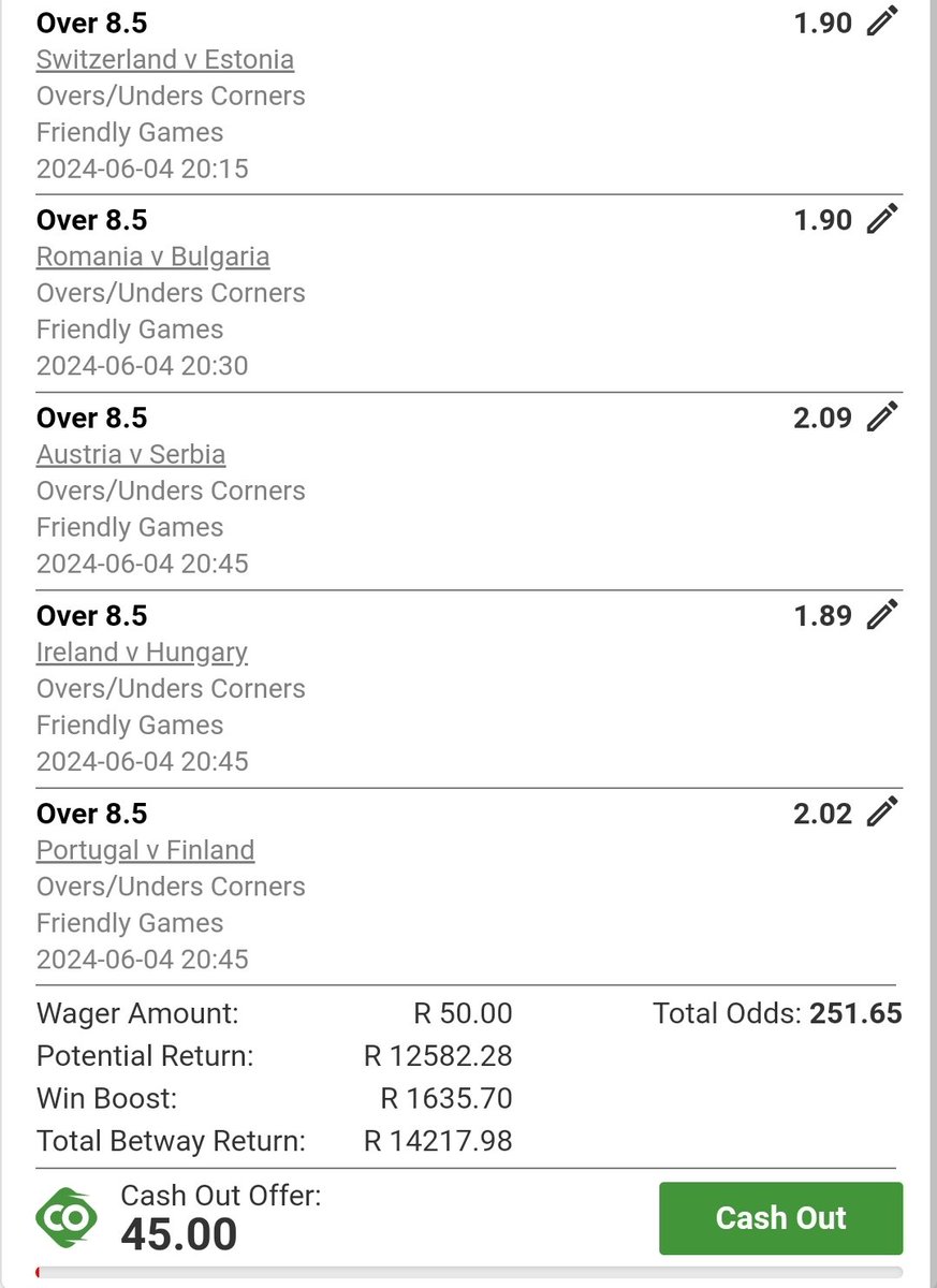 OVER 8.5 CORNERS FRIENDLY GAMES ⚽️⚡

EDIT & PLAY
X74447F4F

#BETWAY