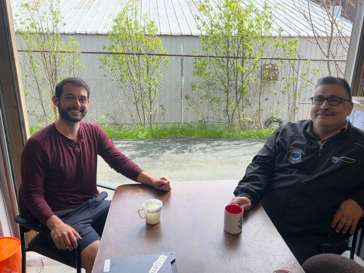 SmartICE_Arctic's tweet photo. Brody and Tyrone have spent countless hours together traveling through the tundra in Tuktoyaktuk! It's great to see them together in St. John's. Thanks for stopping by and meeting the team, Tyrone!
#Tuktoyaktuk #CommunityPartnership #Collaboration #Thankyou #SocialEnt #SmartICE https://t.co/C2NSNrdBLm