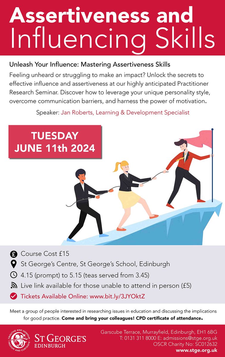 🔊 Educators & Professionals: Boost your assertiveness and influence at our seminar 'Unleash Your Influence: Mastering Assertiveness Skills' 💥 11th June. Discover communication strategies from expert Jan Roberts. Tickets: ow.ly/mrJy50S3Zah #ProfessionalDevelopment