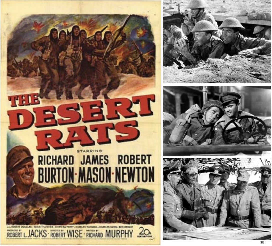 2:45pm TODAY on @Film4

The 1953 #War film🎥 “The Desert Rats” directed by #RobertWise from a screenplay by #RichardMurphy

🌟#RichardBurton #JamesMason #RobertNewton #RobertDouglas #TorinThatcher #ChipsRafferty

Narrated by #MichaelRennie