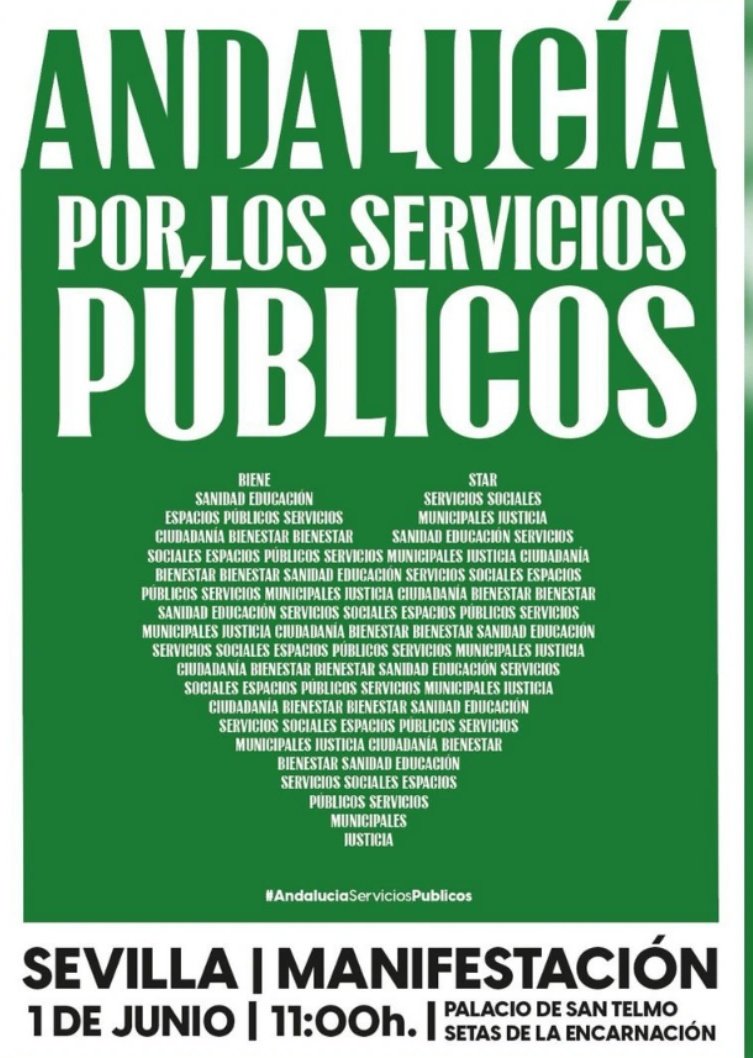 ¡Una vez más, Andaluzas levantaos! Por los servicios públicos andaluces ¡Que no nos roben más!