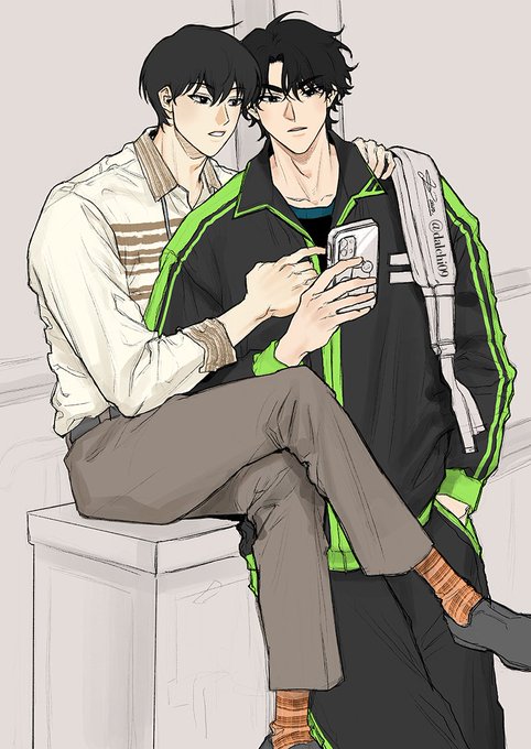 「2boys black jacket」 illustration images(Latest)