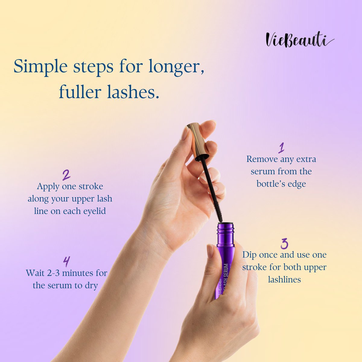 viebeauti's tweet image. Step up your lash game with VieBeauti Premium Eyelash Growth Serum! ✨ 

Follow these simple steps for longer, fuller lashes.

Get ready to bat those beautiful lashes! 
.
.
.
#LashGame #HowToApply #VieBeauti