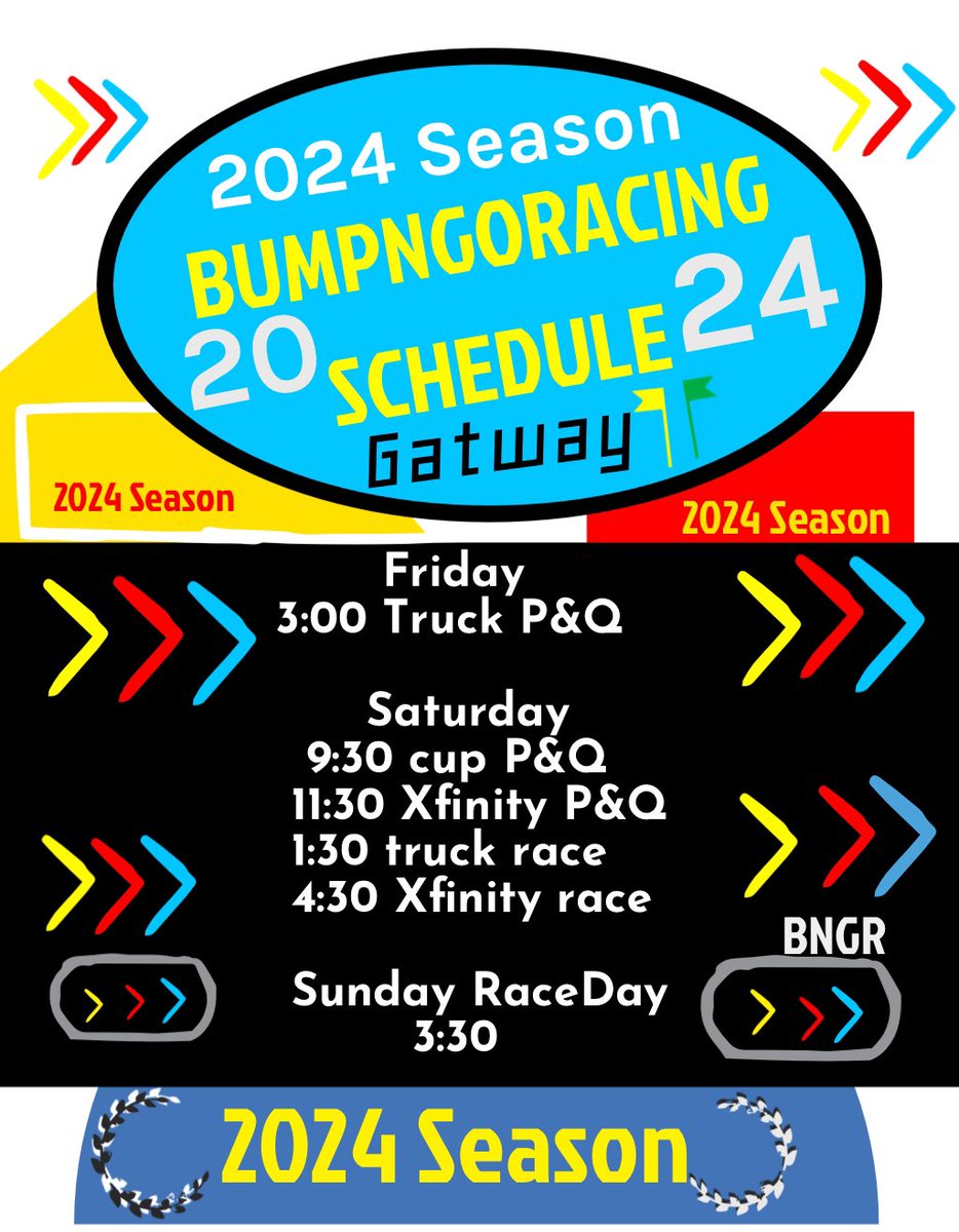 🏁💨Morning race fans it’s race weekend woop woop as always here is my weekend schedule so don’t miss out on all the action, Cup & truck are racing at Gateway and Xfinity at Portland so don’t miss out. #nascarfan #nascar 🟡🔴🔵 🏁