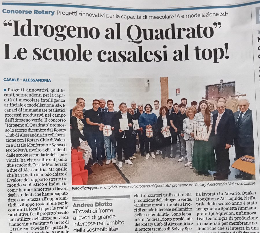 Progetti «innovativi, qualificanti, sorprendenti» e capaci di immaginare realistici processi produttivi. Quattro istituti di Casale e Alessandria, hanno vinto al concorso “Idrogeno al Quadrato”#economia #industria #chimica #innovazione #idrogeno #sostenibilità #energia  #Syensqo