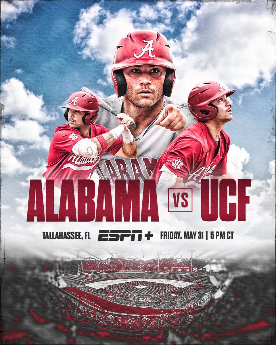 Patiently waiting ⏳ 

🆚 UCF
📍 Dick Howser Stadium 
⏰ 5 p.m. CT
📊 bit.ly/2OR8g5x
📻 Crimson Tide Sports Network
🖥️ ESPN+ (es.pn/3LNun8U)

#RollTide || #RoadToOmaha