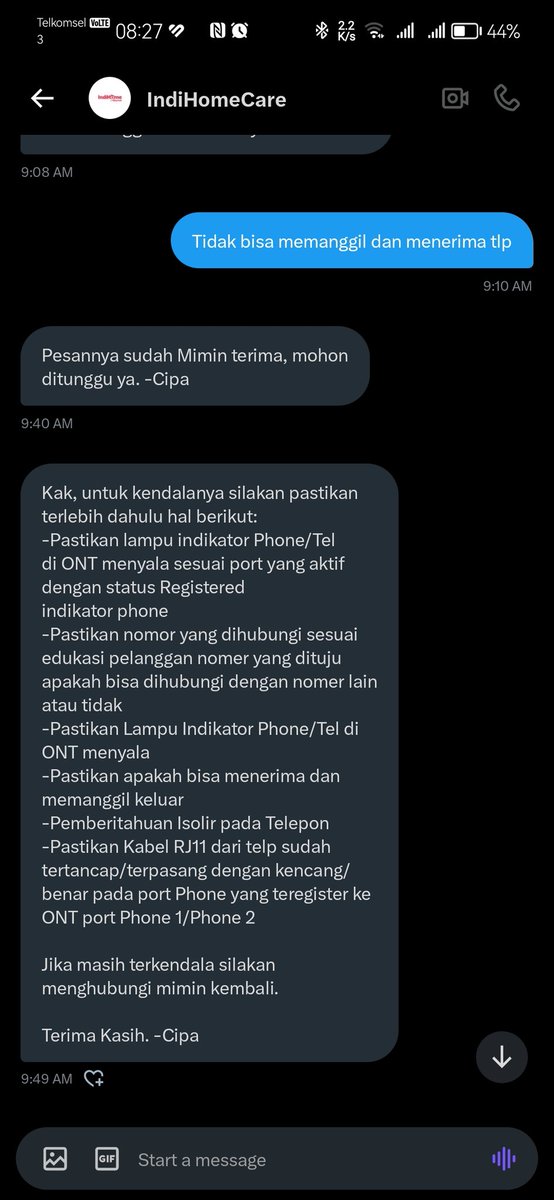 divi_sam_one's tweet photo. Gila ini pelayanan jelek banget...udah komplain dari 3 minggu masih aja ga di datengin teknisi n slow respon ...niat benerin ga sich ? Hei @IndiHomeCare https://t.co/FCudN3gkWS