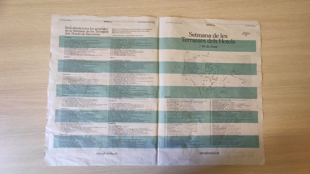 MesQHotels's tweet photo. 🗞️Avui amb el #QuèFem? de @LaVanguardia   tota la programació de la #SetmanaTerrasses24!

Llegeix l'article aquí 👇https://t.co/mYRffHAqNm https://t.co/q1aCKfvrn0