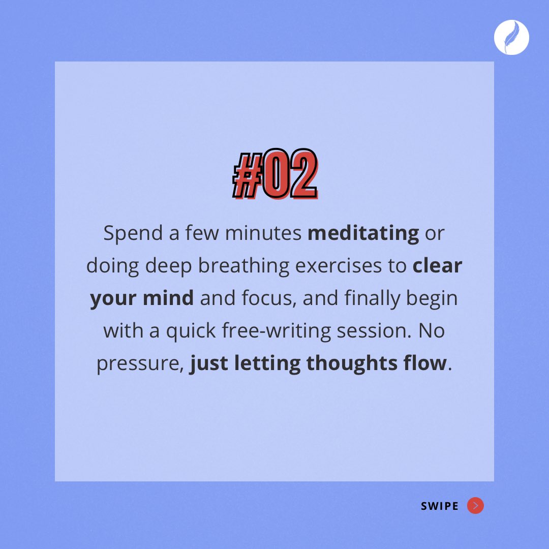 AuthorInMeUK's tweet image. What’s your writing ritual? Share your secrets in the comments! Let’s inspire each other to dive into the writing zone.  
Find the 4th tip here -  instagram.com/p/C7oloalNszC/…

#WritingRitual #writingtips #aspiringauthor #write #writer #author #books #read #bookstagram #bookclub