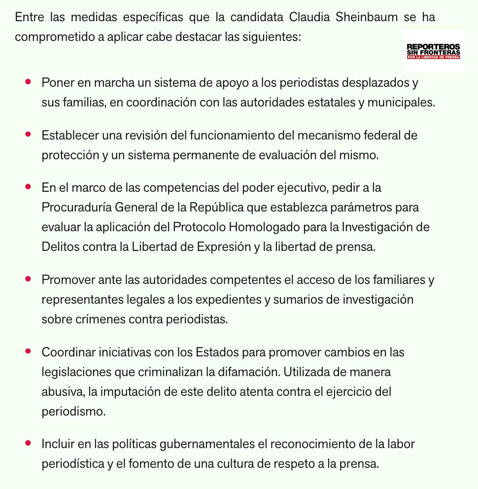 📰DEFENDER EL PERIODISMO📰 Importante que @Claudiashein @AlvarezMaynez @XochitlGalvez firmaran los Compromisos por la Protección del Periodismo en México de @RSF_esp Extraordinario que Sheinbaum además se comprometiera a abrir MESA DE TRABAJO conjunta al comenzar 2025