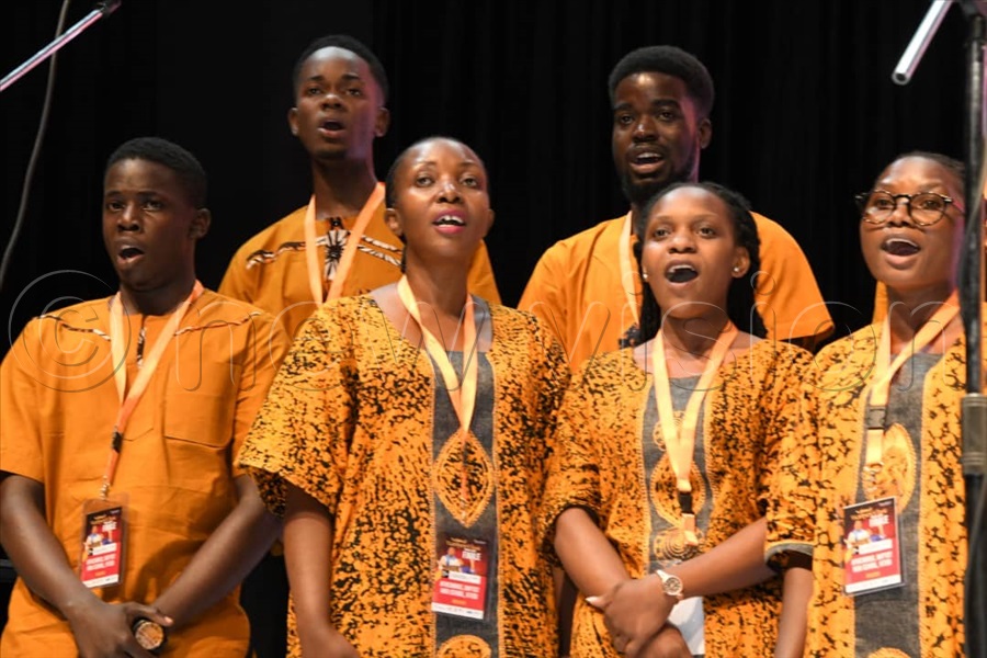 newvisionwire's tweet photo. Africhorus Baptist High School(Kitebi) choir have just left stage at the Kampala Serena Hotel. They are competing for sh10m at the Martyrs Choir Competition 2024 organized by @VisionGroup.

#MartyrsChoirCompetition | @JanetMuseveni | @UgEquityBank | @PepsiUganda | @CentenaryBank | @wandazproducts | @nssfug | #VisionUpdates |🎵 #ChoirFinale