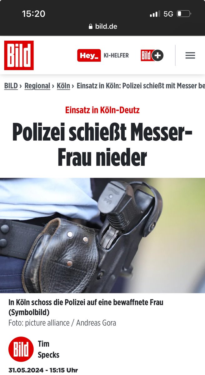 Nach #Mannheim kommt Köln 🔪 Eine Frau wurde in Köln-Deutz bei einem Diebstahl gestellt und drehte anscheinend mit einem Messer durch. Die Polizei schießt die bewaffnete Messer-Frau nieder. Was ist hier los in Deutschland 🇩🇪 ❓ #Syltistüberall #DeshalbAfD bild.de/regional/koeln…