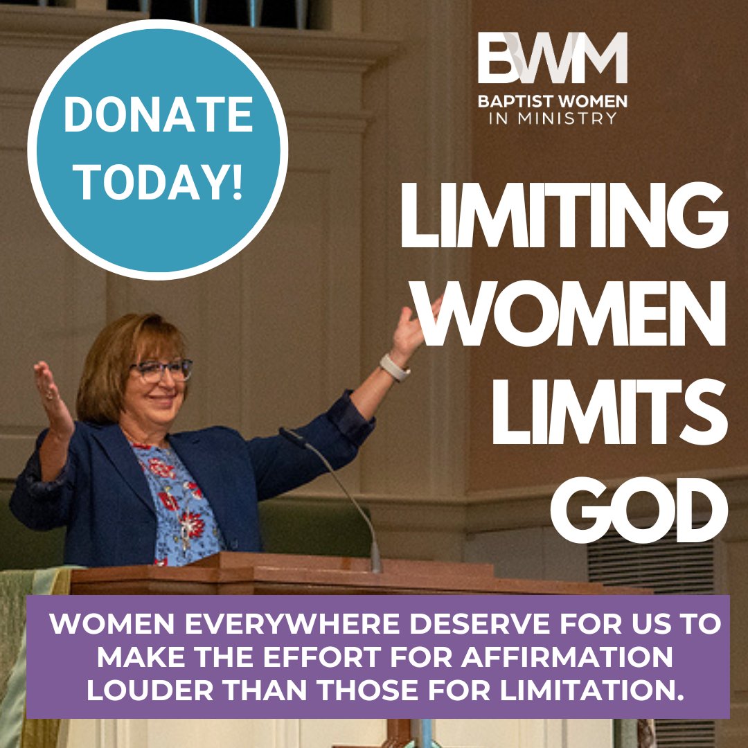 Give to BWIM today to pave the way for a limitless church which truly reflects God's expansive grace, and a future where the reach of God’s redemption is unlimited. bwim.info/unlimited #BWIM #baptistwomeninministry #womeninministry #limitingwomenlimitsgod #unlimited