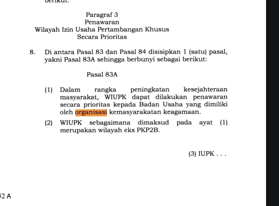Yg jg perlu dicermati dlm revisi PP ini adalah rezim menyusupkan pasal terkait perpanjangan PT Freeport di pasal 195 A &amp; B.