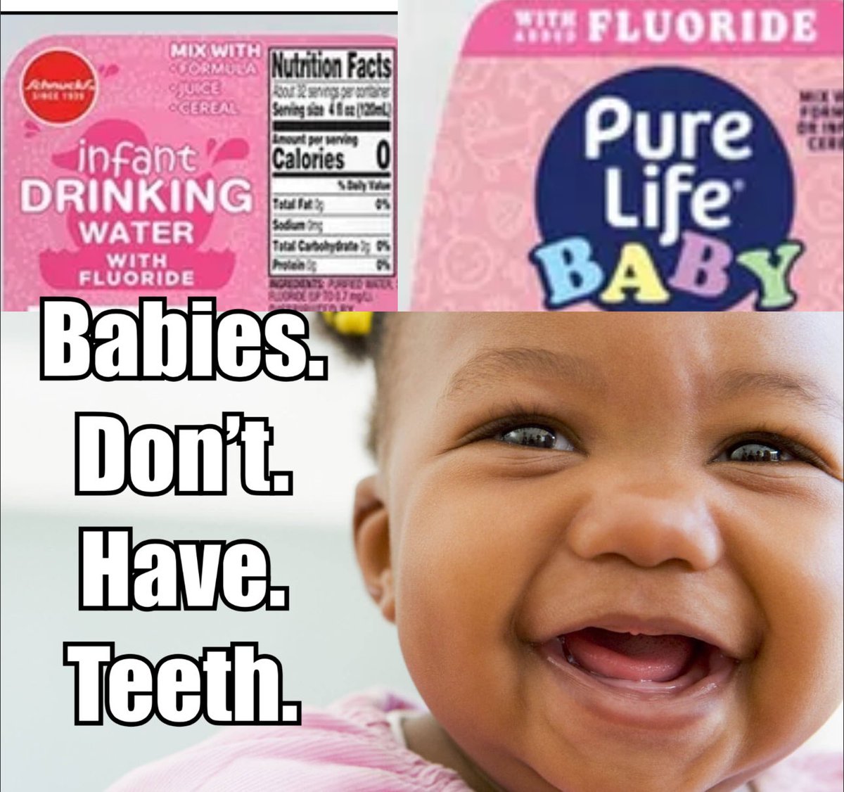 Q: Why do you think 100% of people that play “space” also believe that adding unwanted chemical byproduct of aluminium, fertilizer, and iron ore manufacturing to water is good for the dental health of infants - whom have no teeth?

A: They. are. fucking. retarded. 💯