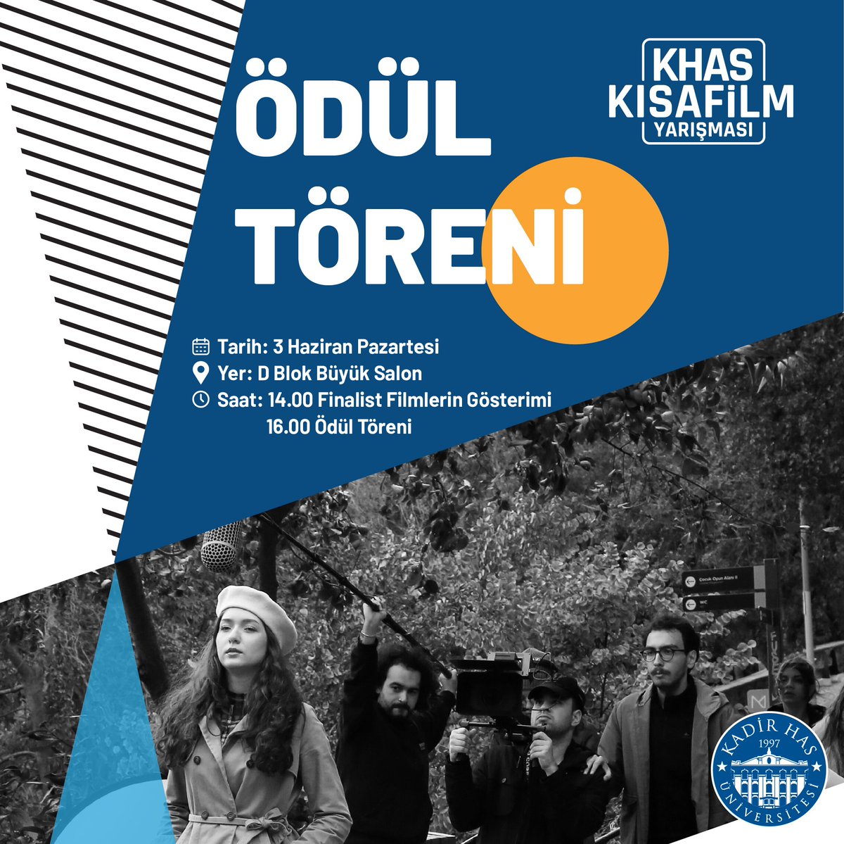 Ve işte beklenen an geldi! KHAS Kısa Film Yarışması’nda finale kalan 10 filmin yönetmenlerini ve tüm film ekibini tebrik ediyoruz💫

3 Haziran’da finalist filmleri hep birlikte izlemek ve ödüle layık görünen ilk üç filmi öğrenmek üzere Kadir Has Üniversitesi’nde buluşalım📷

KHAS