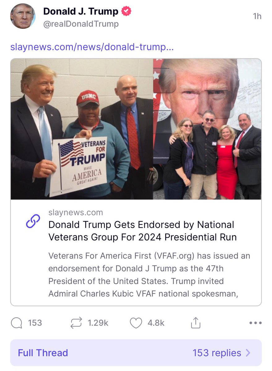VFAFWarroom's tweet image. WE STAND WITH TRUMP! At VFAF we endorsed Donald Trump for 47 the day he announced his run. We were in Mar-A-Lago for the announcement and the president shared our endorsement on his Truth Social platform!