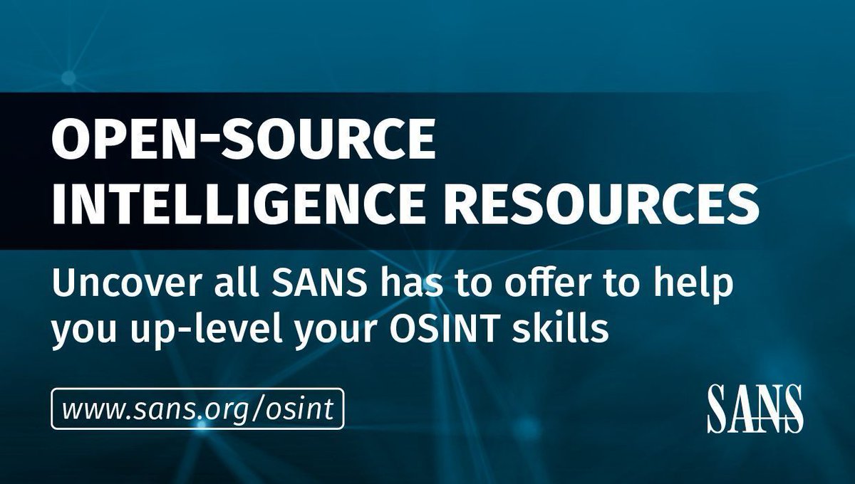 SANSDefense's tweet image. 🆓 Resources
📽️ Videos
❓ FAQs

🔗 Check out the SANS OSINT Resources page: buff.ly/441RHsW
#OSINT #OpenSourceIntelligence #OSINTResources