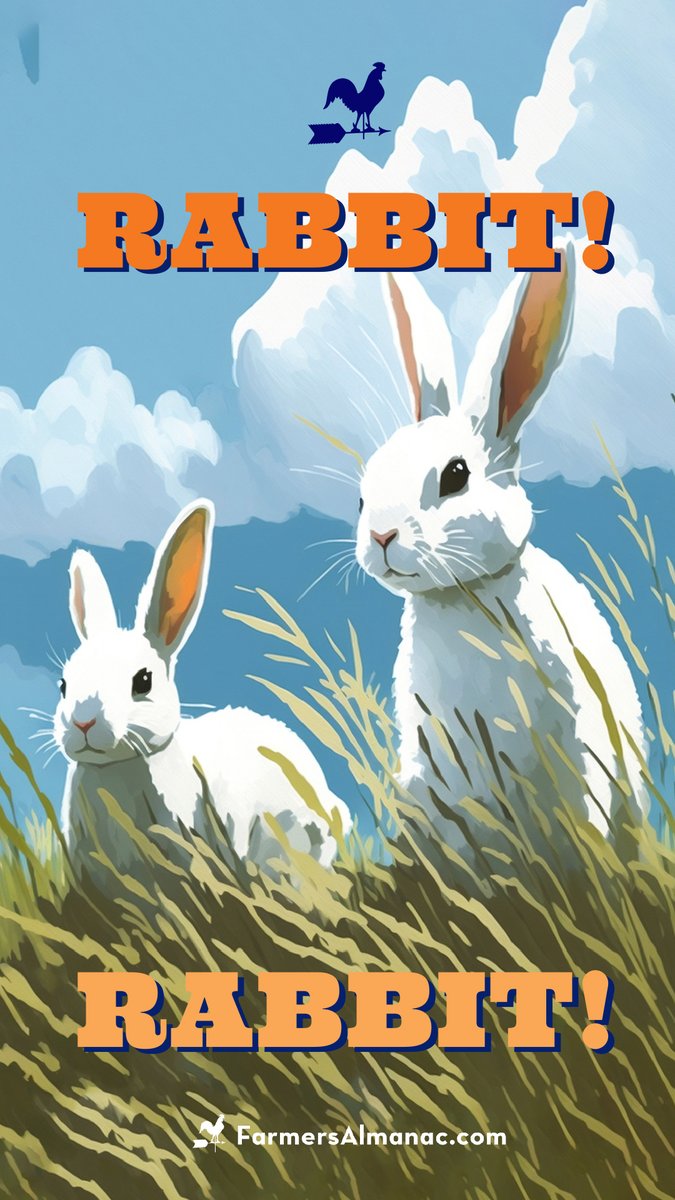 Don't forget to say it first thing tomorrow on the 1st... you know, 'Rabbit, rabbit!' Want to know why this quirky little phrase is believed to bring good luck all month? Check out this tradition! #rabbitrabbit  farmersalmanac.com/rabbit-rabbit