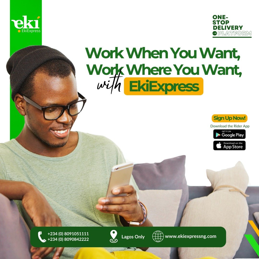 Have the flexibility to work from anywhere, whether it's your dorm, your crib, or even while chilling with your homies. @EkiExpress has got your back, so join the geng and let's start making that money together! Join the EkiExpress dispatch crew and start balling!