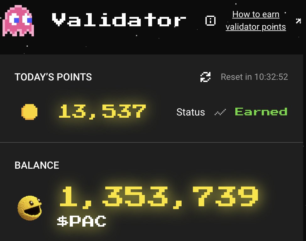 Just validated 50 and going to try and do another 50 before the reset. This shit is addictive @pacmoon_  $PAC

Lets eat together🍗