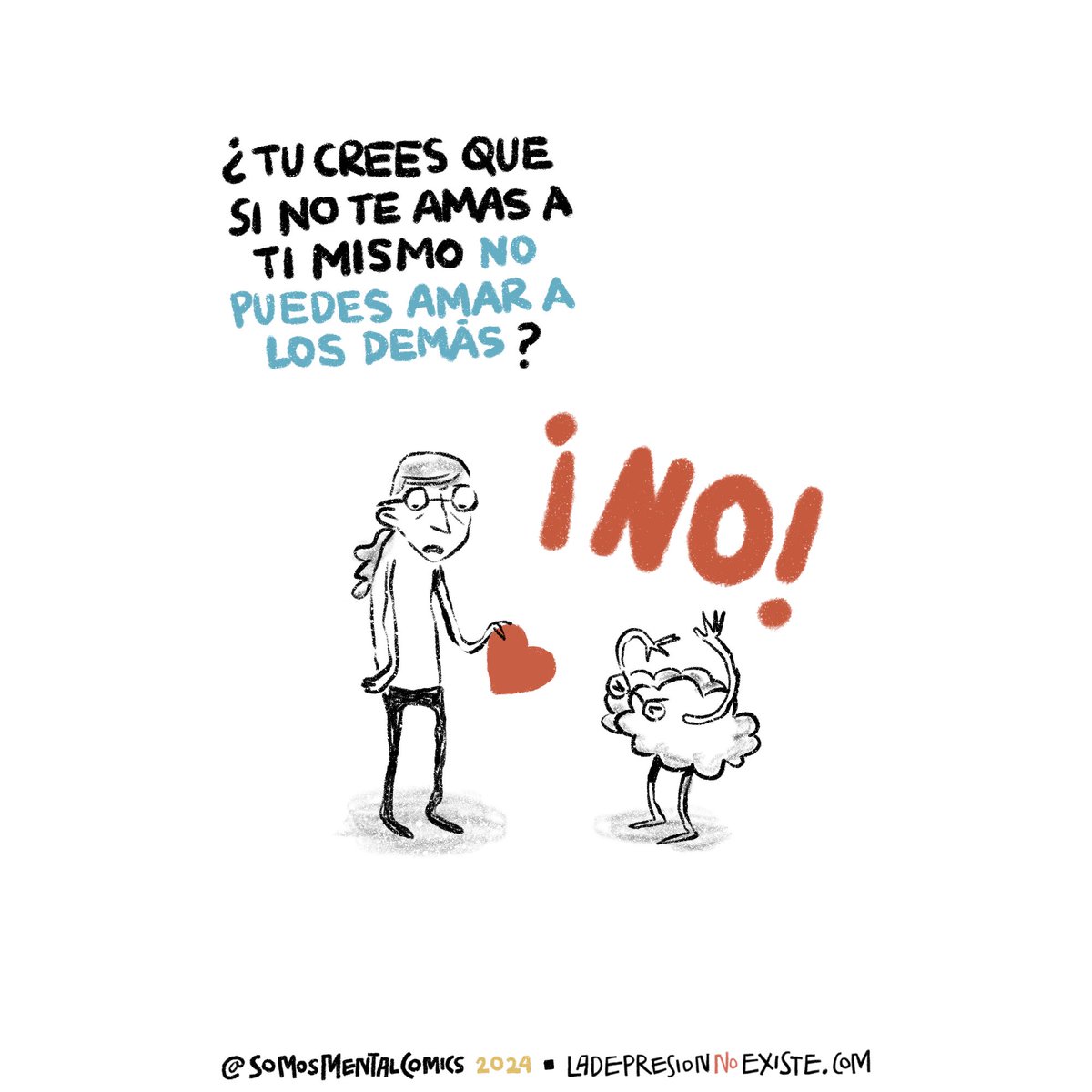 jkrincon's tweet photo. ¿Tú crees eso de que si no te amas a ti mismo no puedes amar a los demás?

Cómic que hicimos con @lachetaller 

#MentalCómics https://t.co/KJhcEIyjiP