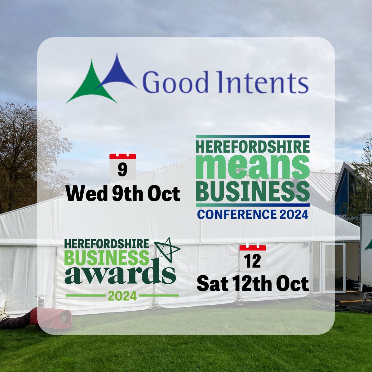 Have you seen our Big Announcement? 🚨

This year's #HMBiz Conference AND #HereBA 2024 will take place inside our beautiful marquee - courtesy of @goodintents 💚

#hereford #herefordshire #businessconference #businessawards