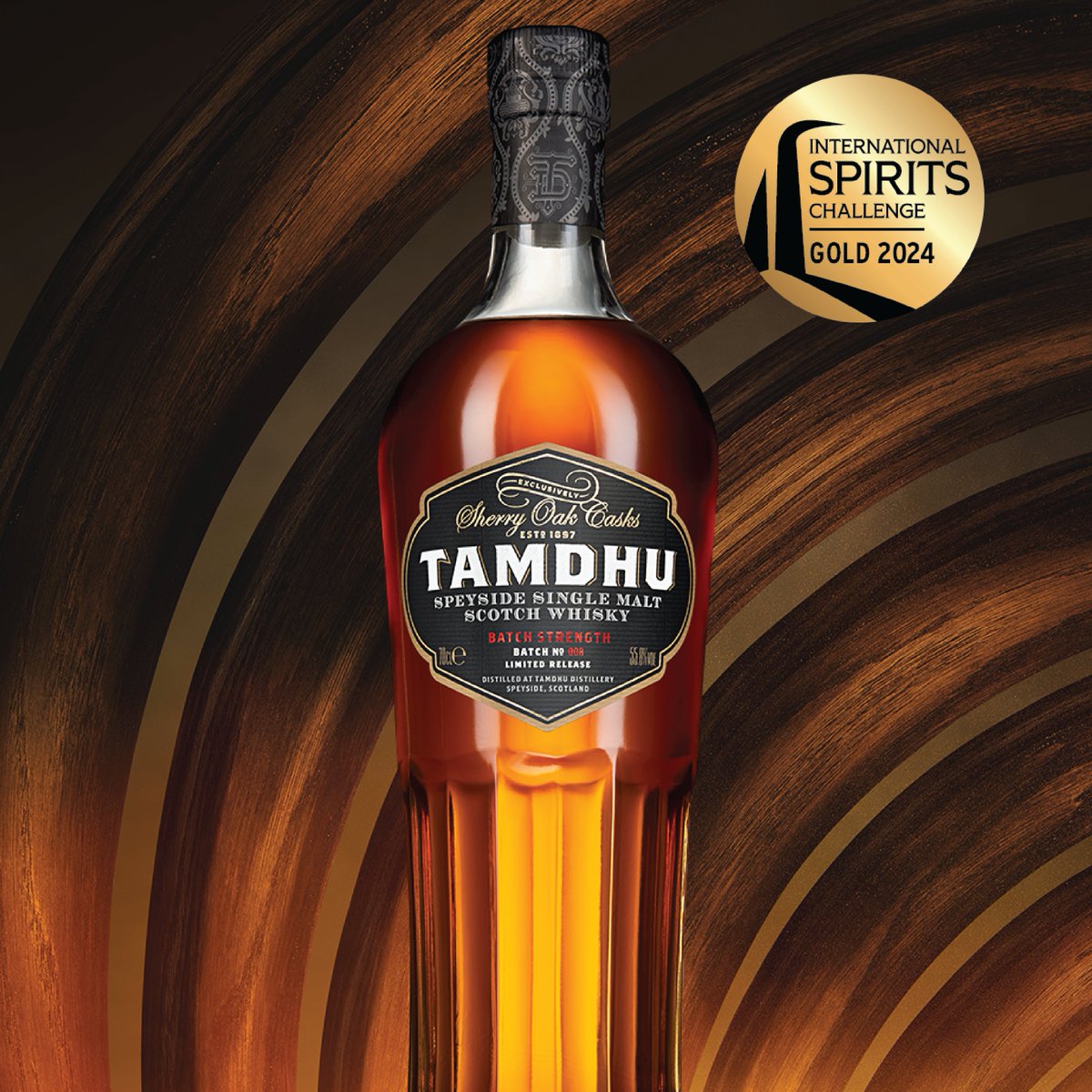 We are thrilled to announce that Tamdhu's dedication to perfection has been recognised with Gold medal wins at the International Spirits Challenge 2024!

Our richly intense 12 Year Old and the complex Batch Strength 008 each secured Gold in their respective categories.