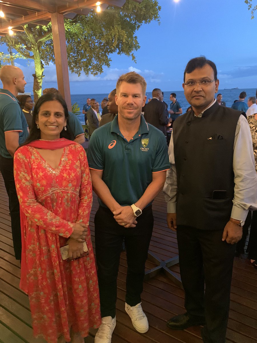Cricket fever in the West Indies with T20 World Cup

Australia Vs West Indies warm up at the historic Queen’s Park Oval, Port of Spain in wonderful company of Nigel Camacho, President of Queen’s Park Cricket Club last night and a reception for Aussie team at Hyatt a day before