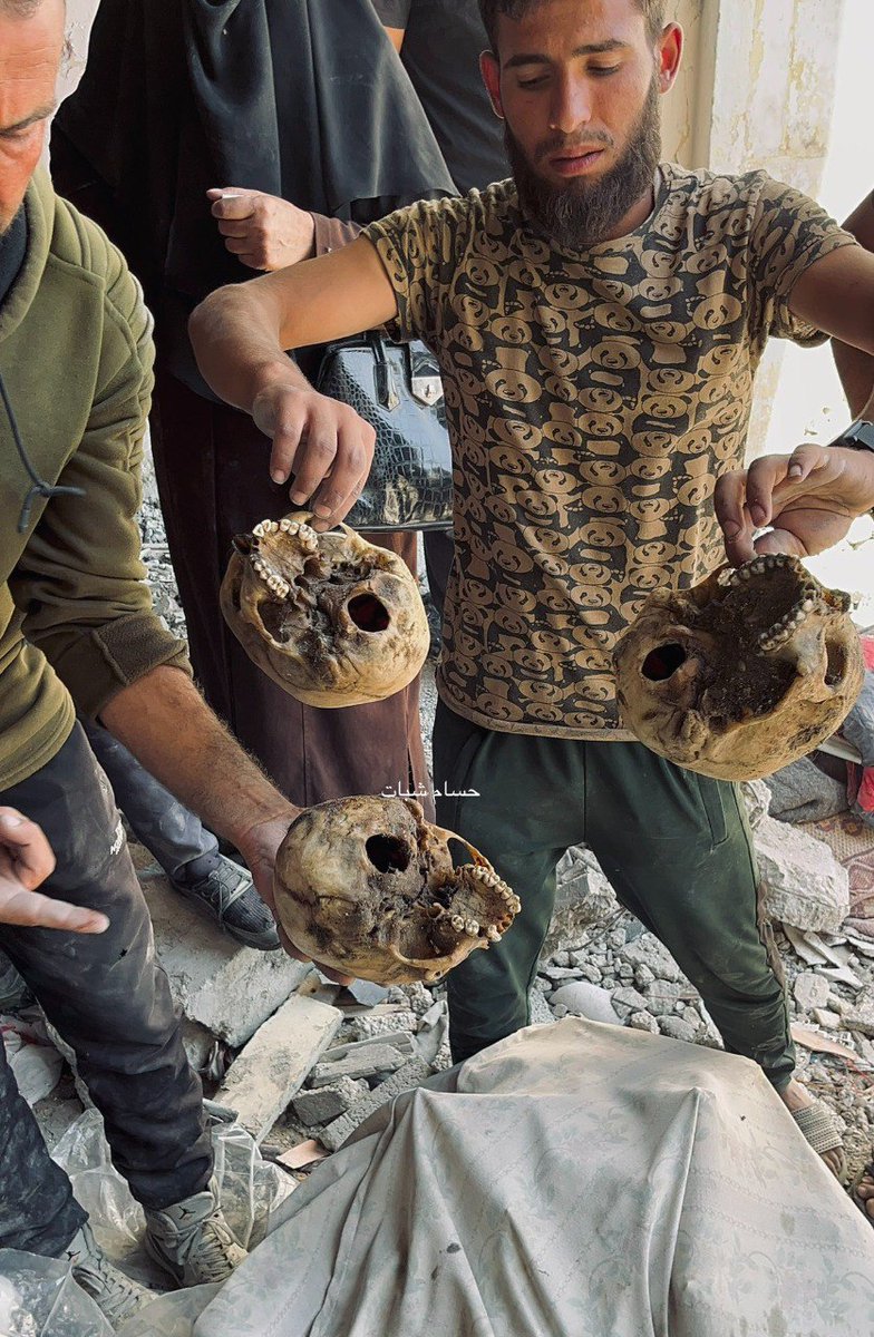 Don't Look Away | These are the skeletal remains of a woman and her children who were ethnically cleansed by lsrael in Jabaliya refugee camp, Northern Gaza