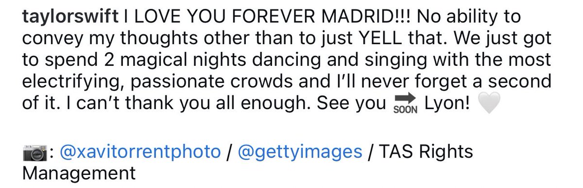 taylorswiftes_'s tweet photo. I LOVE YOU FOREVER MADRID!!!
#MadridTSTheErasTour https://t.co/h73EKzdXim