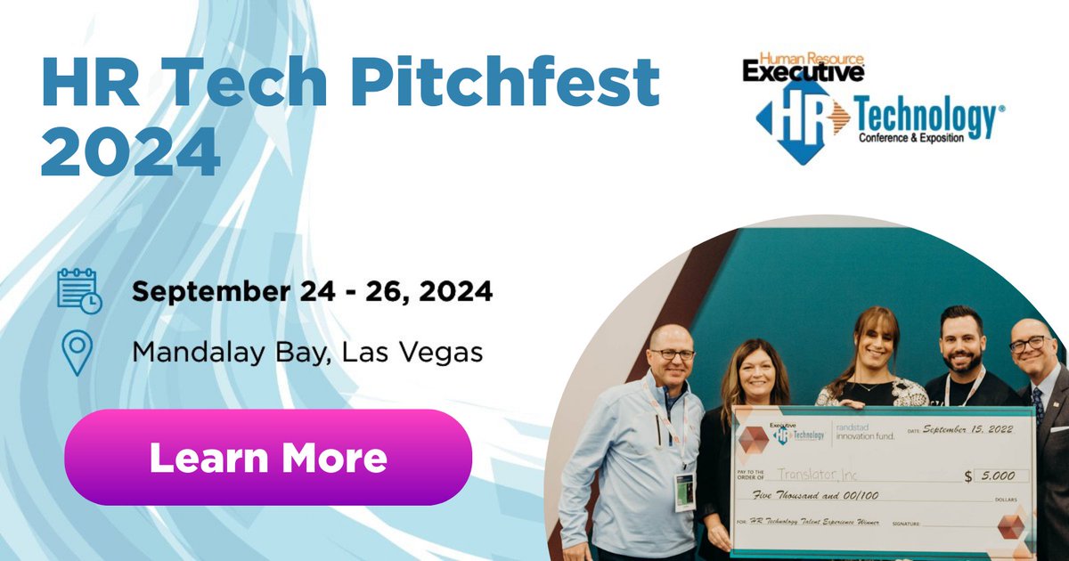 🚀 Reminder for #HRTech #Startups! Apply for the #HRTechConf Pitchfest 2024! 👉 ow.ly/upNp50S427u 🏆 Prizes include up to $30K from @Randstad_SR & a 10x10 booth at @HRTechConf 2025. 📅 Deadline: July 22 Step up and put your innovative #HRsolutions on the global stage!