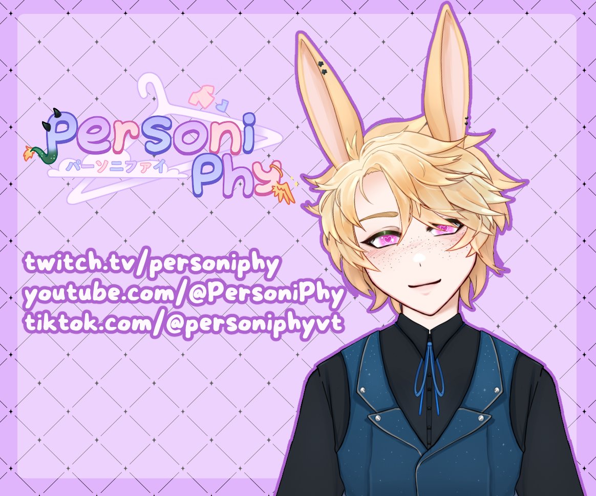 PersoniPhyVT's tweet image. 🌊I&apos;m Phy! A Variety Vtuber, Artist, Gamer, and Dog Enthusiast!🌊

Welcome to The Closet!

✨ twitch.tv/personiphy
✨ youtube.com/@PersoniPhy
✨ tiktok.com/@personiphyvt
✨ discord.com/invite/H7aQDQg…

Art Tag: #artiphy

✨For Commission Prices &amp;amp; TOS: personiphy.carrd.co/#