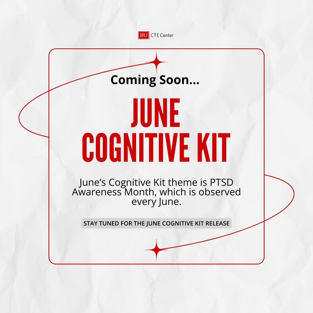 This month, we are focusing on PTSD Awareness Month, which is observed every June. Stay tuned for the downloadable files, which will be available next week. #bucte #PTSDawarenessmonth #cognitivekits