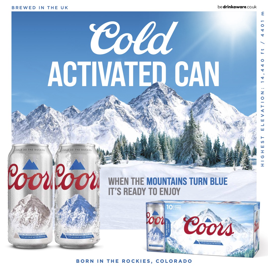 You don't want a warm beer on a hot afternoon. So check out these clever little cans from Coors (£12.50 for 10 x 440ml). Each can is adorned with heat-sensitive images of mountains. When the mountains are grey, your beer's too warm. But when they turn blue… Cheers!! 🌞 🍺 ❄️